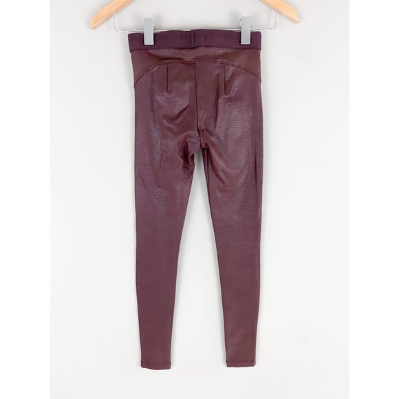 David Lerner Barlow Oxblood Coated Croc Textured Maroon Leggings Revolve XS - Picture 2 of 3